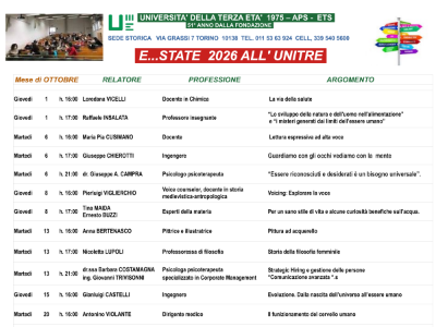 E...STATE all'UniTre Ottobre 2026