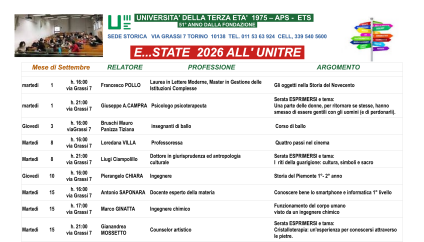 E...STATE all'UniTre Settembre 2026